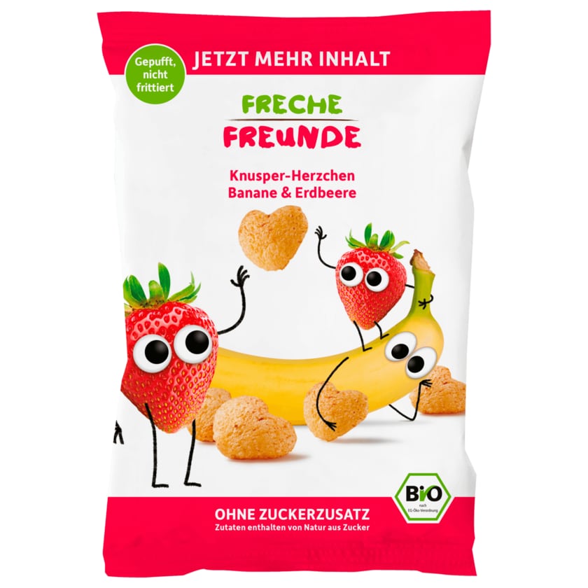 Freche Freunde Knusper-Herzchen Bio Banane & Erdbeere 30g